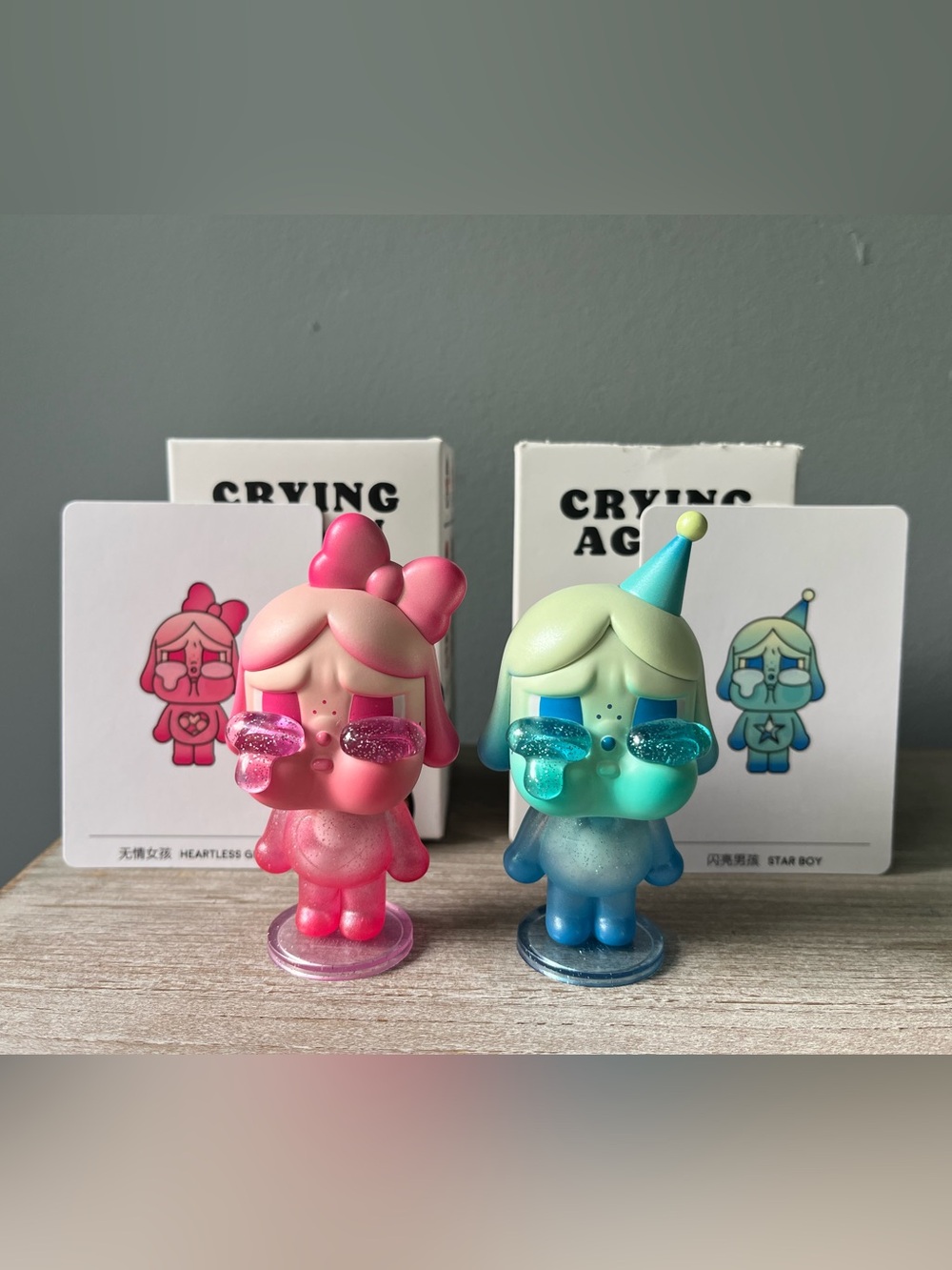 POPMART Crybaby Crying Again Series Heartless Girl & Star Boy Figures